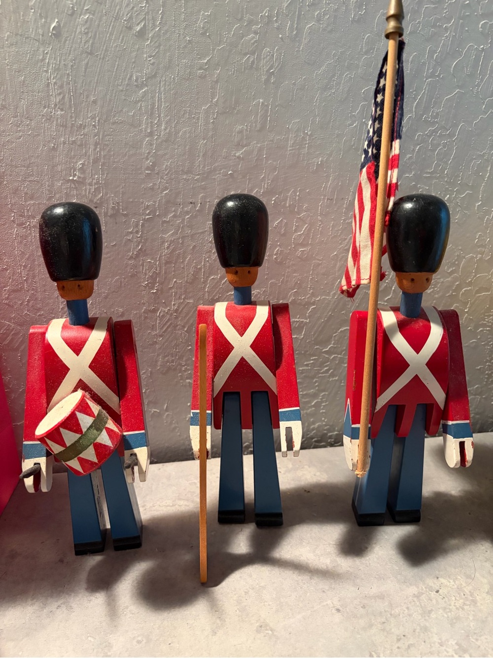 Vintage toy soldier wooden figures